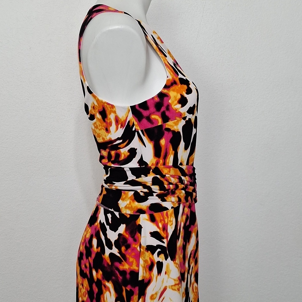 Cache "NEW" Colorful Neon Animal Print Mobwife Maximalism BeltedDress Size 14 - Picture 10 of 15